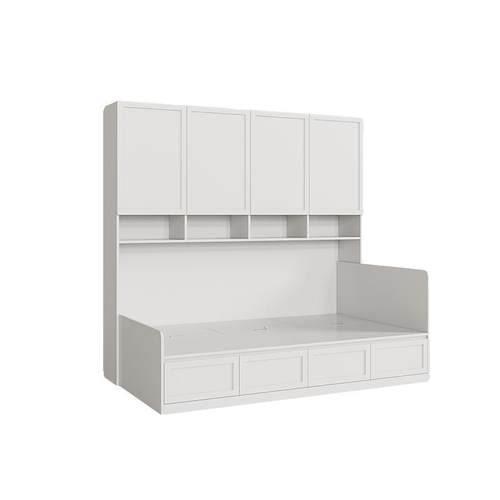 北欧简约榻榻米衣柜床一体组合现代小户型卧室省空间儿童定制床柜 - 图3