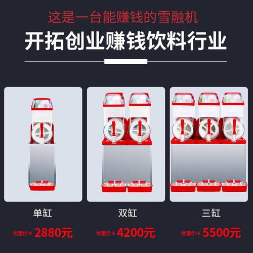 双缸雪融机商用冷饮雪泥机单缸冰沙机雪粒机三缸果汁饮料机 - 图0