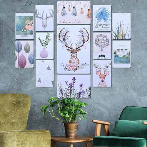 新品 装饰铁皮画新风动物花园花卉标志牌ins墙上壁饰挂件墙面装饰 - 图0