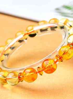 黄水晶十二生肖亥卯未巳酉丑申子辰寅午戌三合手链属蛇虎猪猴马兔