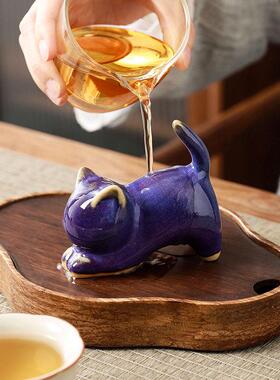 故宫创意可爱陶瓷小猫咪摆件桌面客厅茶几装饰品鱼缸盆栽造景茶宠