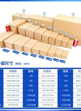 新品彩色a邮政纸箱子快递物流打包装半高收纳硬纸盒大小号定制