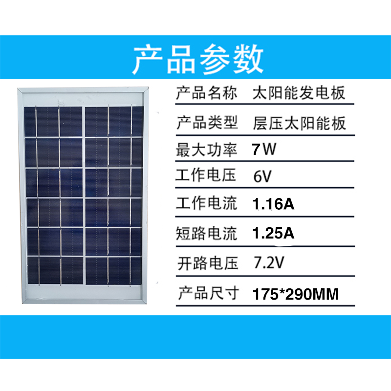 太阳能发电板18v30w6v30w20w15w12w7w3w太阳能投光灯路灯配件组件 - 图1