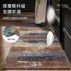 Special kitchen floor mat, oil-absorbent, non-slip, wipeable and wash-free, L-shaped monolithic water-absorbent and dirt-resistant corner mat, customized carpet