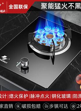 上海申花煤气灶单灶头燃气灶液化气灶家用节能天然气灶猛火煤气炉