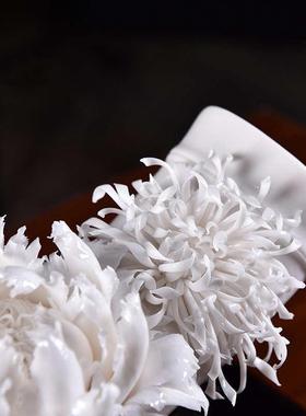 东方泥土 陶瓷花艺术品 高档酒店会所摆件公司开业礼品/国色天香