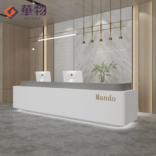 烤漆公司前台接待台办公室前台桌美容院吧台收银台酒店服务台定制 - 图1