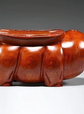 花梨木雕猪凳子摆件实木客厅红木换鞋凳吉祥猪坐凳工艺品摆件装饰