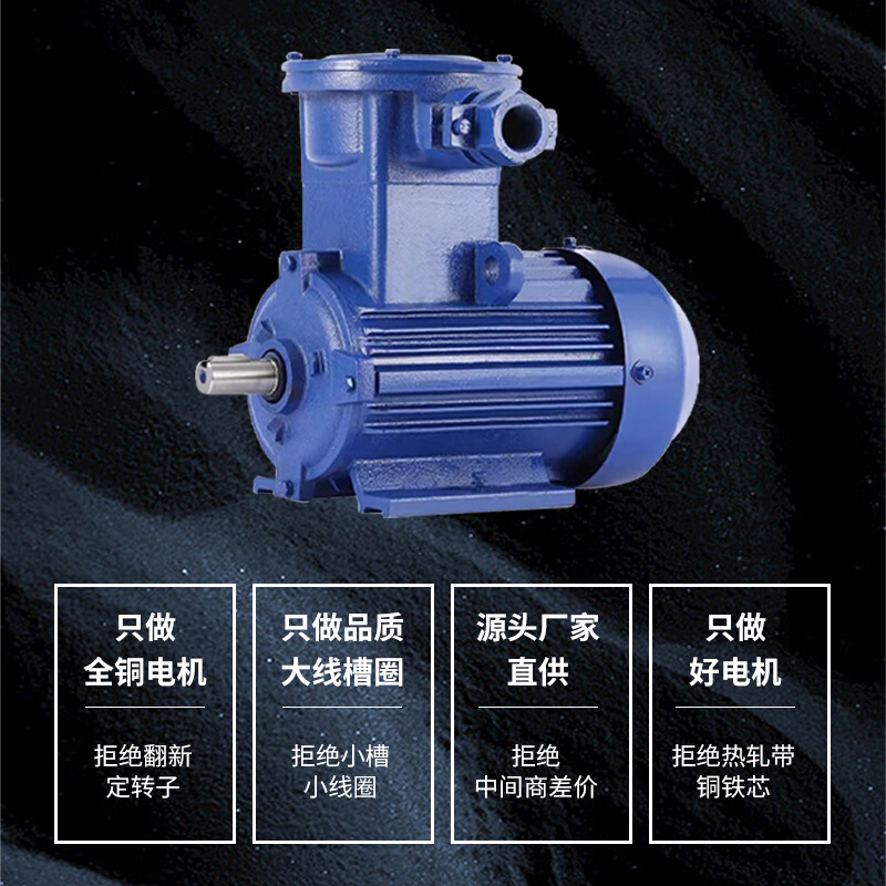 隔爆电动机YB3-90L-4 1.5KW/YBX3-112M-4 4KW防爆电动机全铜380V-图2