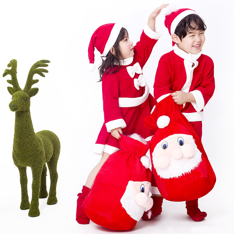 圣诞节儿童服装男童幼儿园宝宝圣诞老人衣服装扮主题服饰女童套装