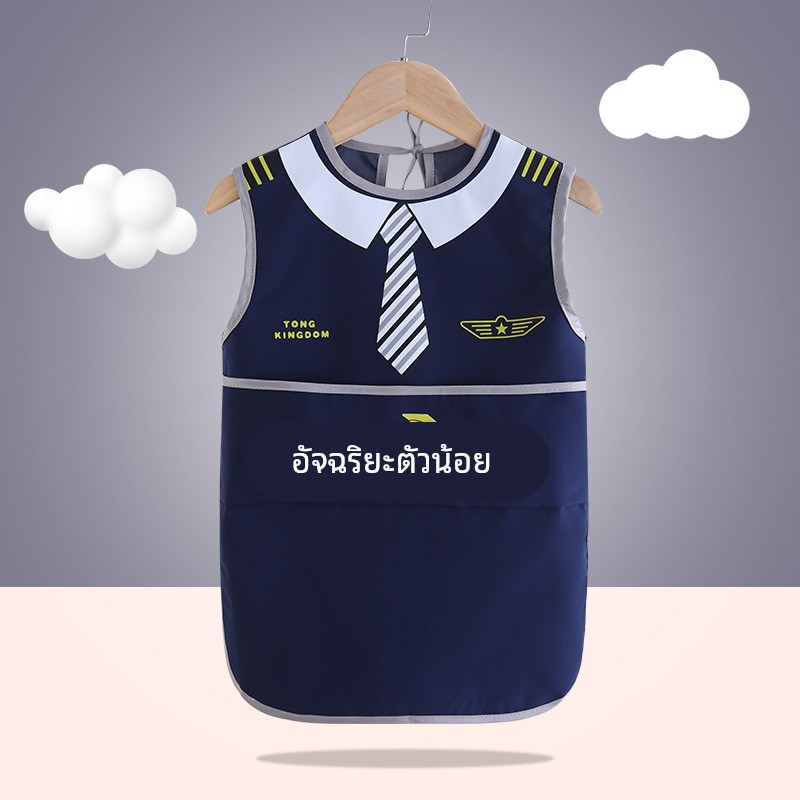 Baby eating smock, autumn and winter children's bib, apron, rice pocket, waterproof and dirt-proof, long-sleeved, male baby wears outside and inside out