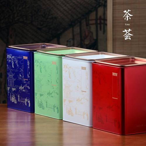 盒境马口铁罐500g老皮空白红茶茶茶叶普洱方形陈铁罐白牡丹现货 - 图1