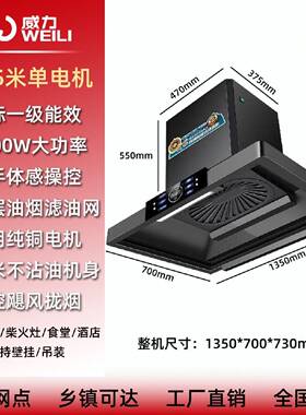 威力商用油烟机厨房餐厅店大功率大吸力柴火灶吸油烟机农村土灶台