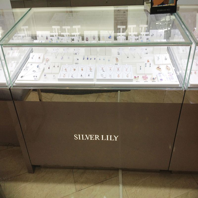 精品珠宝戒指玻璃展示柜 设计安装一体式 饰品项链带灯条展示台,淘宝优惠券,粉丝福利购,淘宝优惠卷