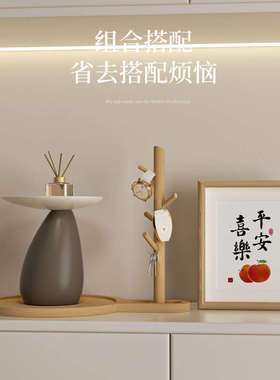 新疆包邮石来运转玄关摆件钥匙收纳客厅电视柜入户进门鞋柜托盘高