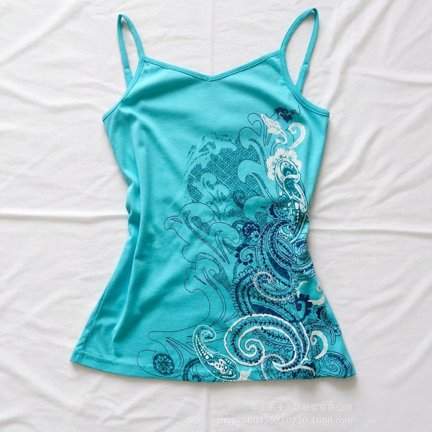ชุดเดรสวันพีชวันหยุดสไตล์เรโทร สีฟ้าทะเลสาบ พิมพ์ลาย Paisley สายบาง คอวี รูปทรงสลิม สามารถสวมเป็นชั้นในหรือใส่เป็นเสื้อตัวนอกได้