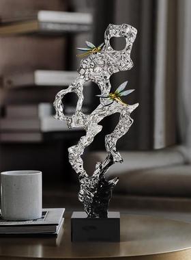 新中式透明太湖石玄关摆件轻奢高档客厅电视柜酒柜办公室软装饰品