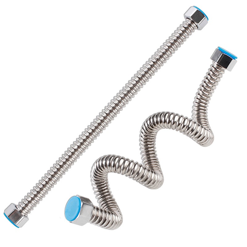 4 points 304 stainless steel corrugated pipe water heater water inlet pipe solar water pipe hose DN15 explosion-proof metal hose