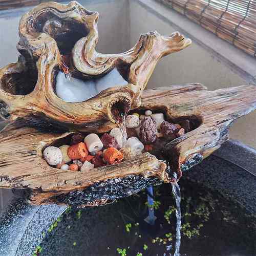 生态缸摆件古法鱼缸流水摆件仿枯木造景过滤器循环流水增氧净水 - 图0