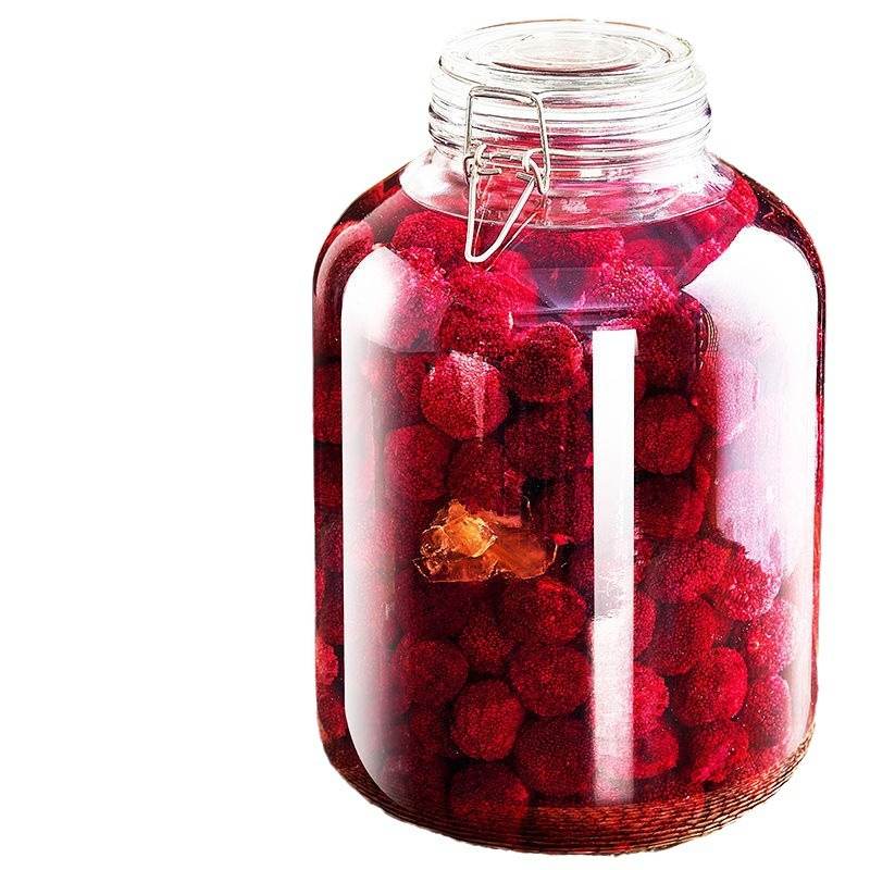 Glass bubble wine bottle, bayberry wine bottle, green plum sealed jar, wine jar, sealed wine jar container, wine jar, wine ginseng fruit