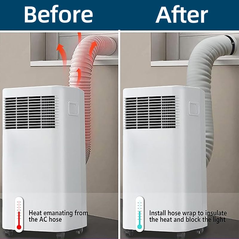 空调软管套排气管套防雨防冻软管套 魔术贴空调隔热软管保护罩 - 图1