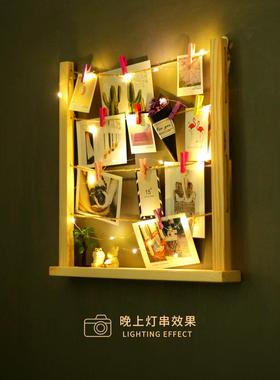 创意INS桌面照片装饰品摆件少女房间宿舍卧室墙面麻绳挂件布置