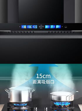 申花抽油烟机家用厨房顶侧双吸抽油烟机变频大吸力7字型吸油烟机