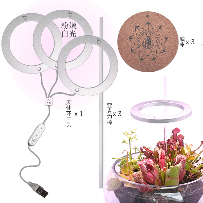 植物生长灯全光谱led仿太阳灯定时usb花卉多肉食虫室内新品补光灯 - 图1