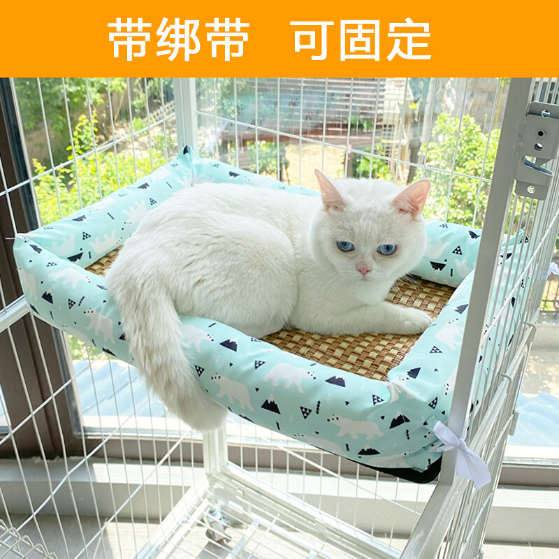 2023不粘毛猫垫子睡觉用凉席窝猫别墅垫子猫窝夏季凉窝猫笼专用平-图1