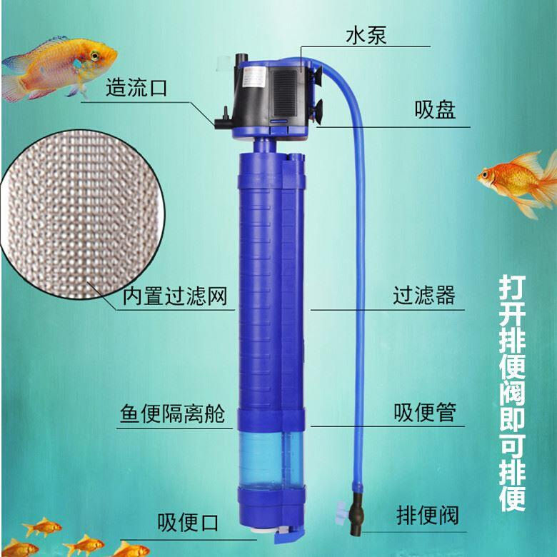 鱼缸除便器鱼便分离器收集器鱼马桶粪便底部垃圾清理器侧滤过滤器-图2