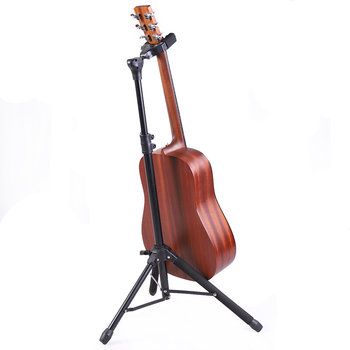 Gravity ອັດຕະໂນມັດ locking guitar stand vertical stand ເຮືອນ floor stand classical folk wood bass electric guitar stand