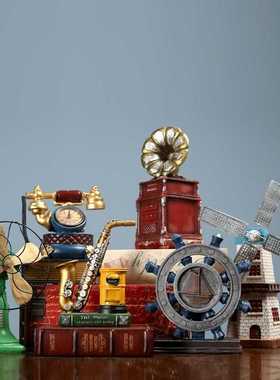 复古留声机模型摆件创意家居装饰品客厅餐厅咖啡厅店铺摆设