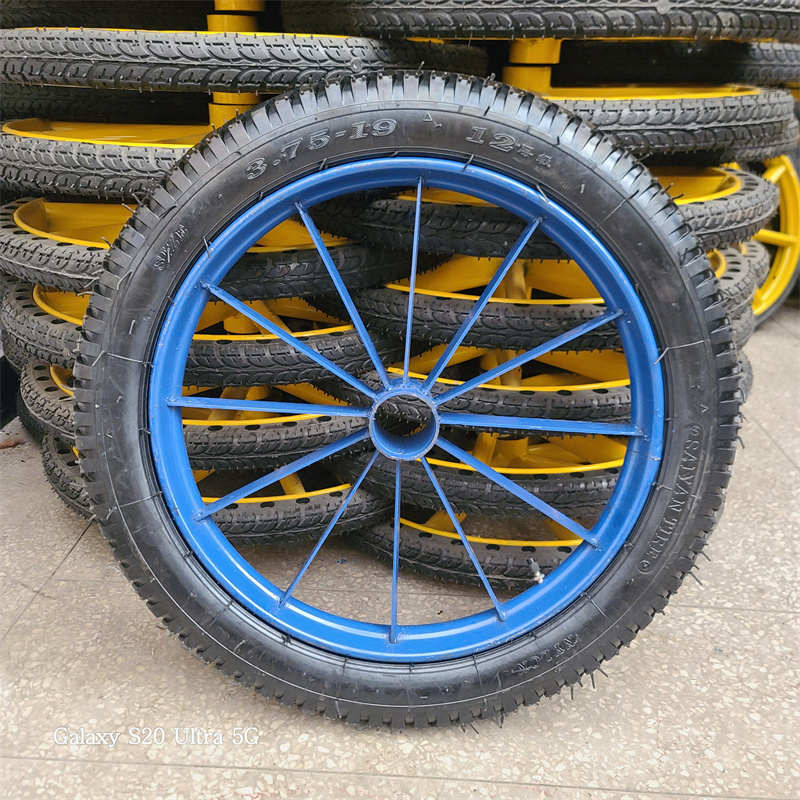 375-19载重型加厚钢圈加气轮建筑工地手推车斗车板车轮子矿车轮胎 - 图3