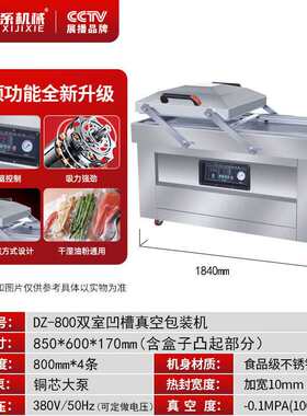 捷系双室真空机封口商用自动食品预制菜卤料米砖干湿多功能包装机