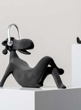 Rzone 现代简约耳机驴植绒卡通动物桌面摆件儿童房高端艺术装饰品