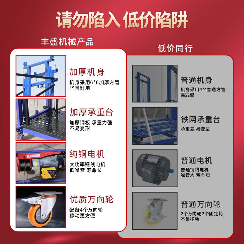 电动脚手架升降平台移动登高梯可折叠升降机防坠室内外遥控提升机 - 图1