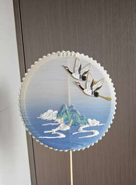 蚕丝扇纯手工制作成品三年级学生交作业用中国风送礼非遗礼物