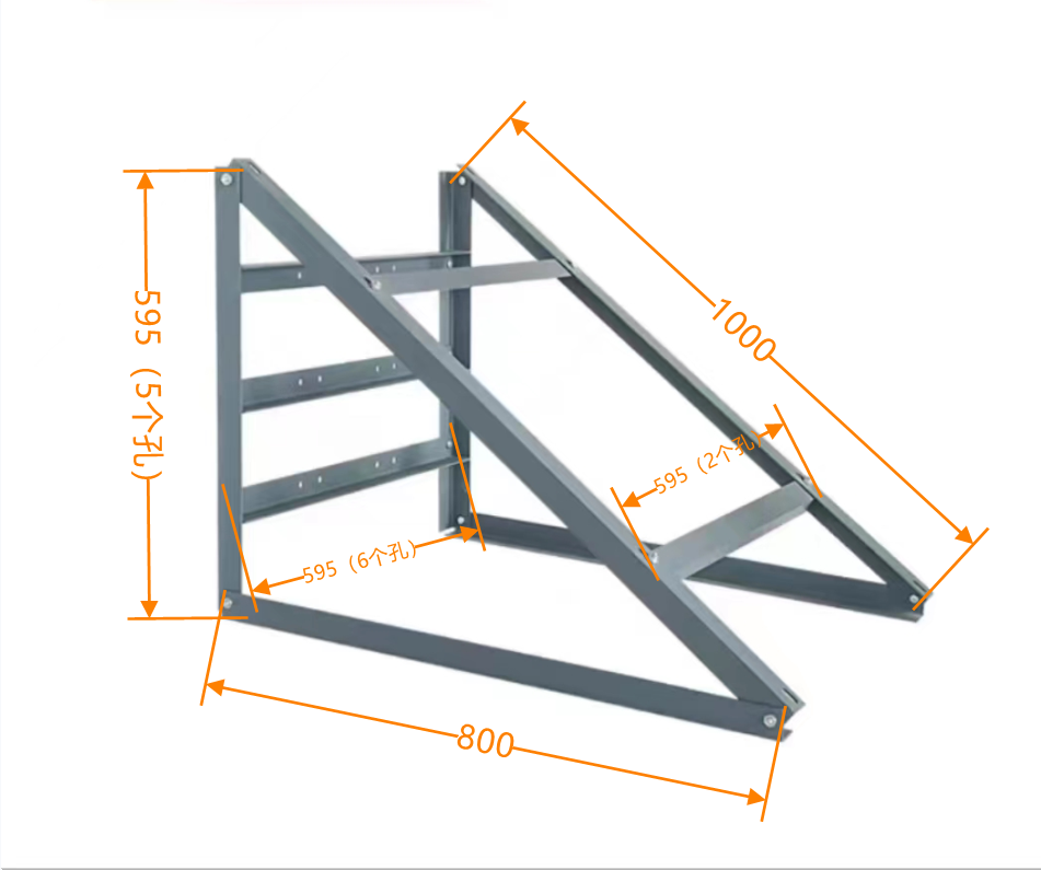定制100w太阳能电池板支架光伏板组件发电板抱杆通用安装固定架子
