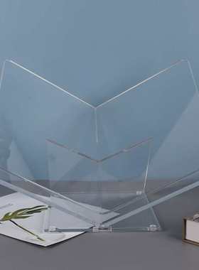 现代简约几何亚克力书架杂志架桌面摆件书房客厅办公室装饰品摆设