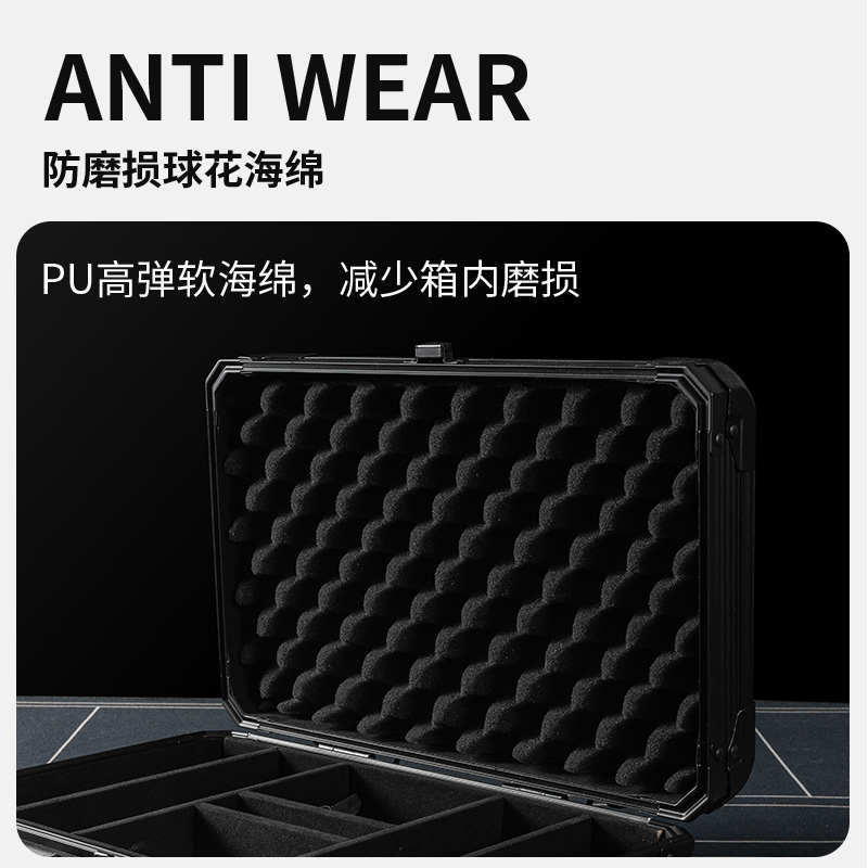 SLL德州筹码箱子黑色200300500码手提铝箱EVA收纳盒箱子筹码架 - 图0