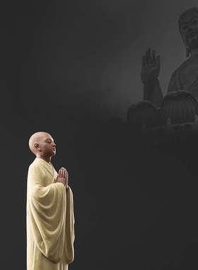 久造创意中式陶瓷小和尚摆件禅意小沙弥家居博古架摆设鱼缸装饰品