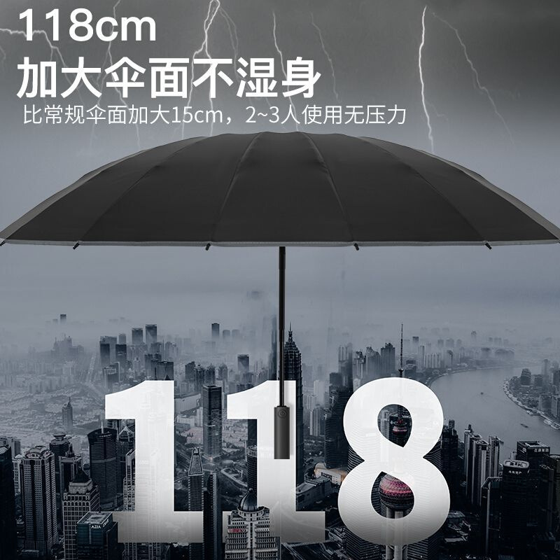 32骨反向雨伞2023新款大号超大号防暴雨伞男款坚固耐用晴雨两用女-图1