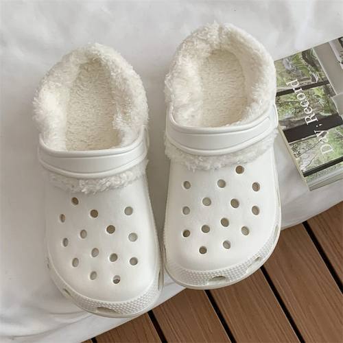 【洞门永存！】洞洞鞋毛绒内胆可拆卸棉套暖和冬季保暖软毛加厚 - 图1