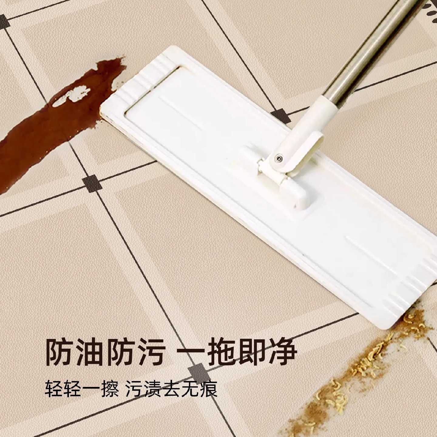Kitchen special floor mat 2026 new pvc waterproof mat fully covered anti-slip and oil-proof wipeable and wash-free solid color carpet
