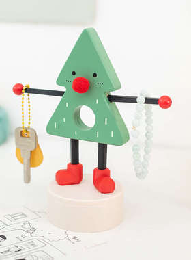 阿楹 可爱入门玄关钥匙托盘收纳挂架儿童房电视鞋柜书架圣诞摆件