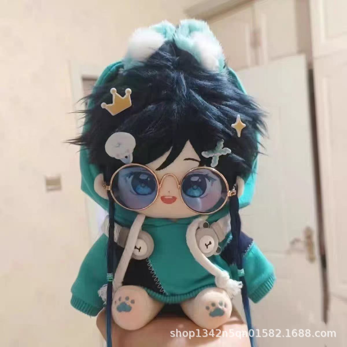 ตุ๊กตาเด็กชายผ้าฝ้ายขนาด 20 ซม. ผมฟู ไม่มีคุณสมบัติเฉพาะ แต่งตัวได้ ของขวัญเป็นตุ๊กตาผ้าพลัช ตุ๊กตาเซเลบ
