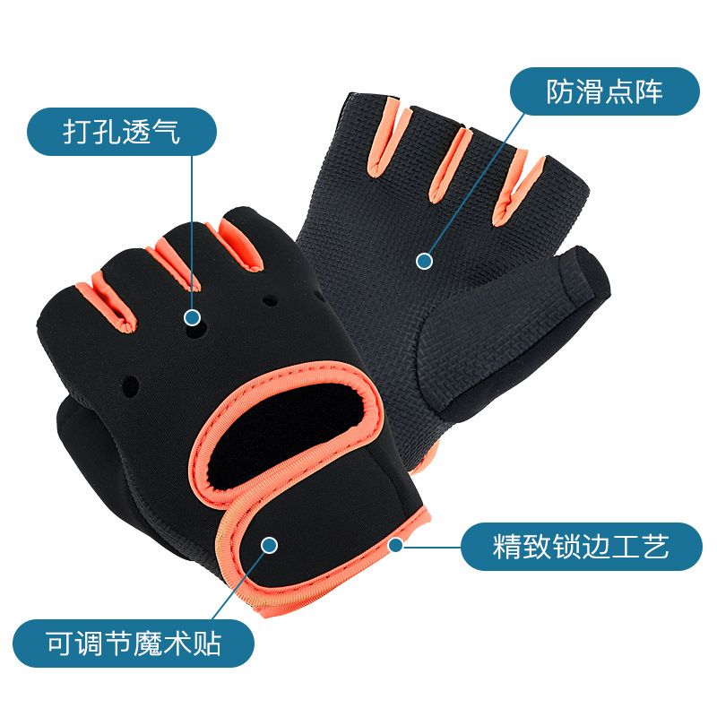 户外运动手套半指男女骑行减震攀岩健身举重手把透气手掌护防滑 - 图0