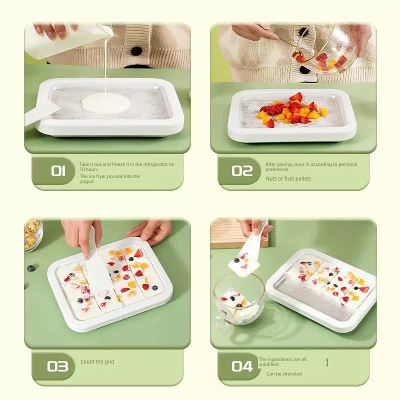 炒酸奶机炒冰机免插电家用儿童小型炒酸奶机冰淇淋不锈钢酸奶器 - 图0