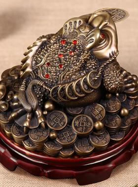 铜金蟾摆件三足蟾蜍店铺开业礼品纯黄铜招财家居客厅办公室装饰品