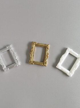 欧式复古金银色相框饰品配件娃屋diy手作奶油胶造景停车牌小摆件